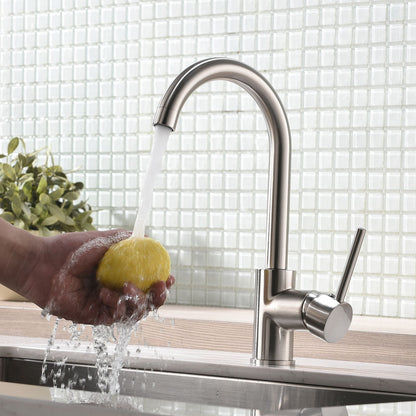 Kitchen Faucet Single Handle Stainless Steel,Commercial Single Hole Kitchen Sink Faucet,Modern One Hole Bar Sink Faucet image 5