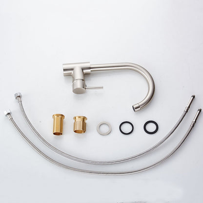Kitchen Faucet Single Handle Stainless Steel,Commercial Single Hole Kitchen Sink Faucet,Modern One Hole Bar Sink Faucet image 1