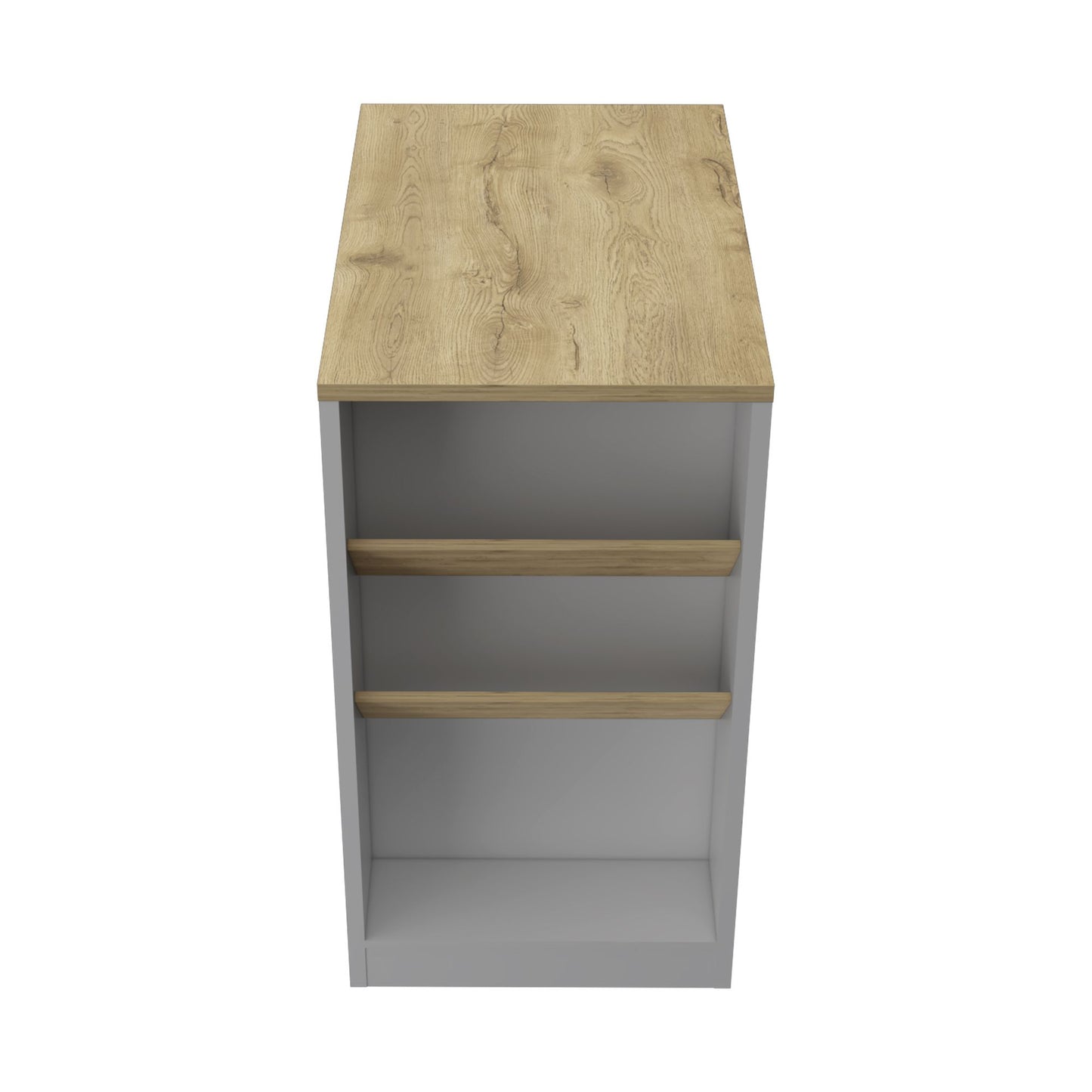 Kitchen Island 41" H, 2 Bottle Organizer and Shelf, White / Macadamia image 6