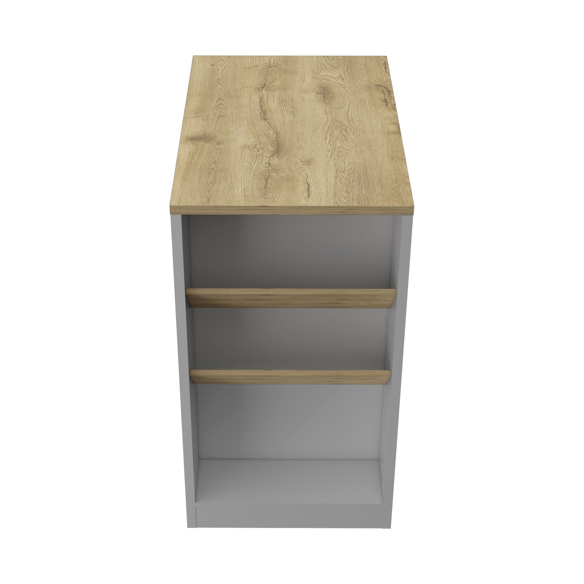 Kitchen Island 41" H, 2 Bottle Organizer and Shelf, White / Macadamia image 6