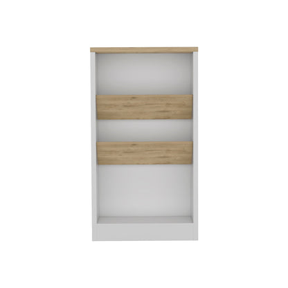 Kitchen Island 41" H, 2 Bottle Organizer and Shelf, White / Macadamia image 5