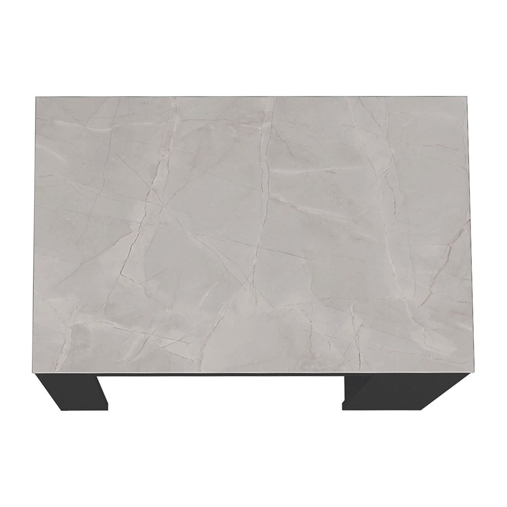 Kitchen Island, Kitchen Bar Table 36" H, with 3-Side Shelves, White, Wengue/ Ibiza Marble Color Finish image 5