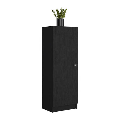 Kitchen Pantry 47" H, One Door Cabinet, Four Interior Shelves, Black image 6