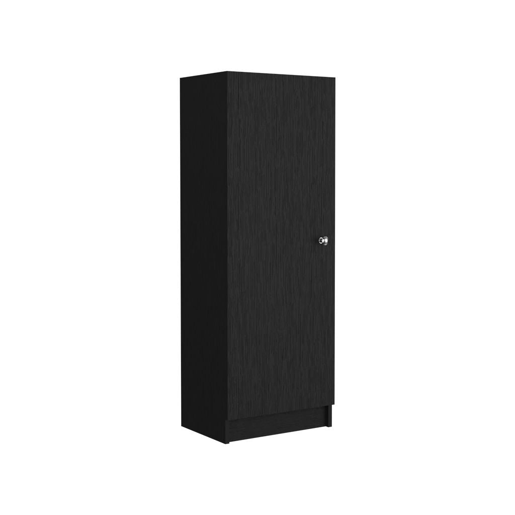 Kitchen Pantry 47" H, One Door Cabinet, Four Interior Shelves, Black image 5