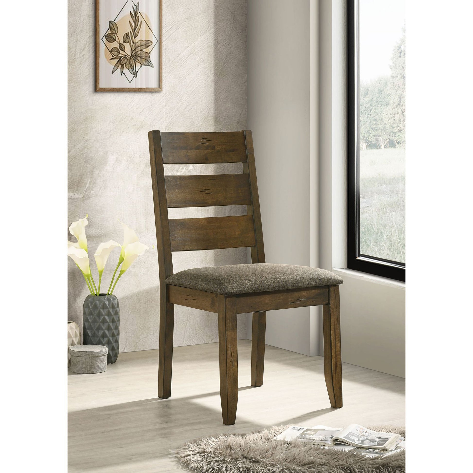 Knotty Nutmeg and Grey Ladderback Dining Chair (Set of 2) image 1