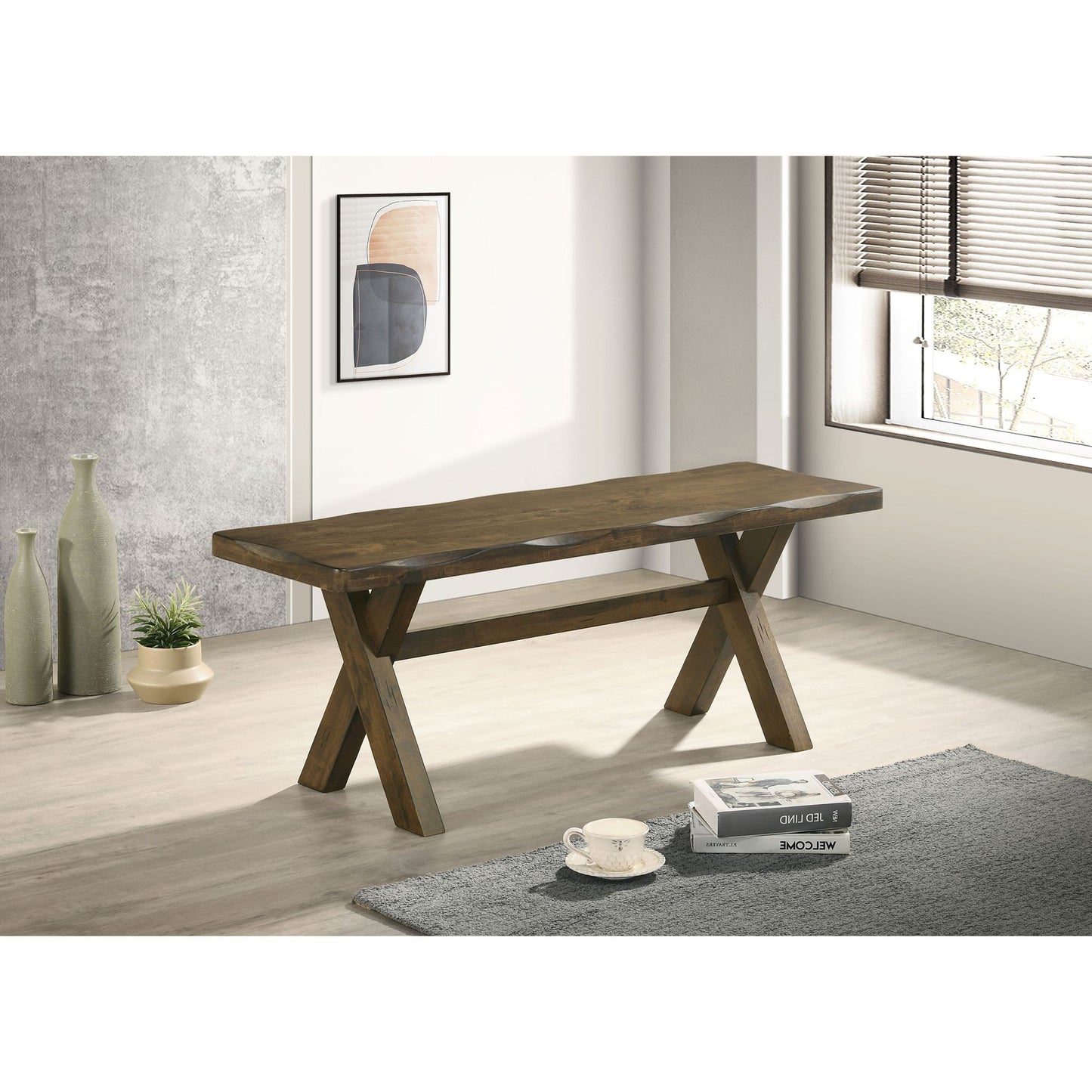 Knotty Nutmeg Dining Bench image 1
