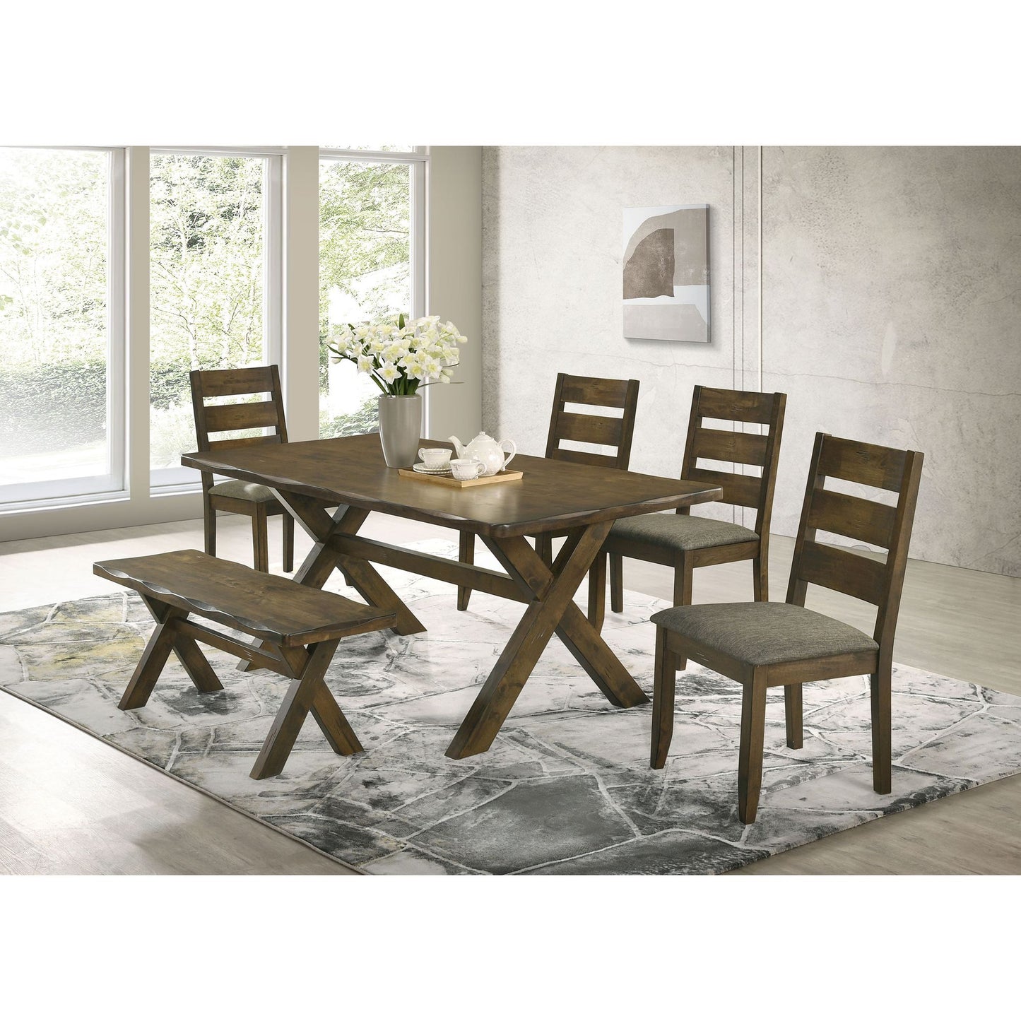 Knotty Nutmeg Dining Bench image 7