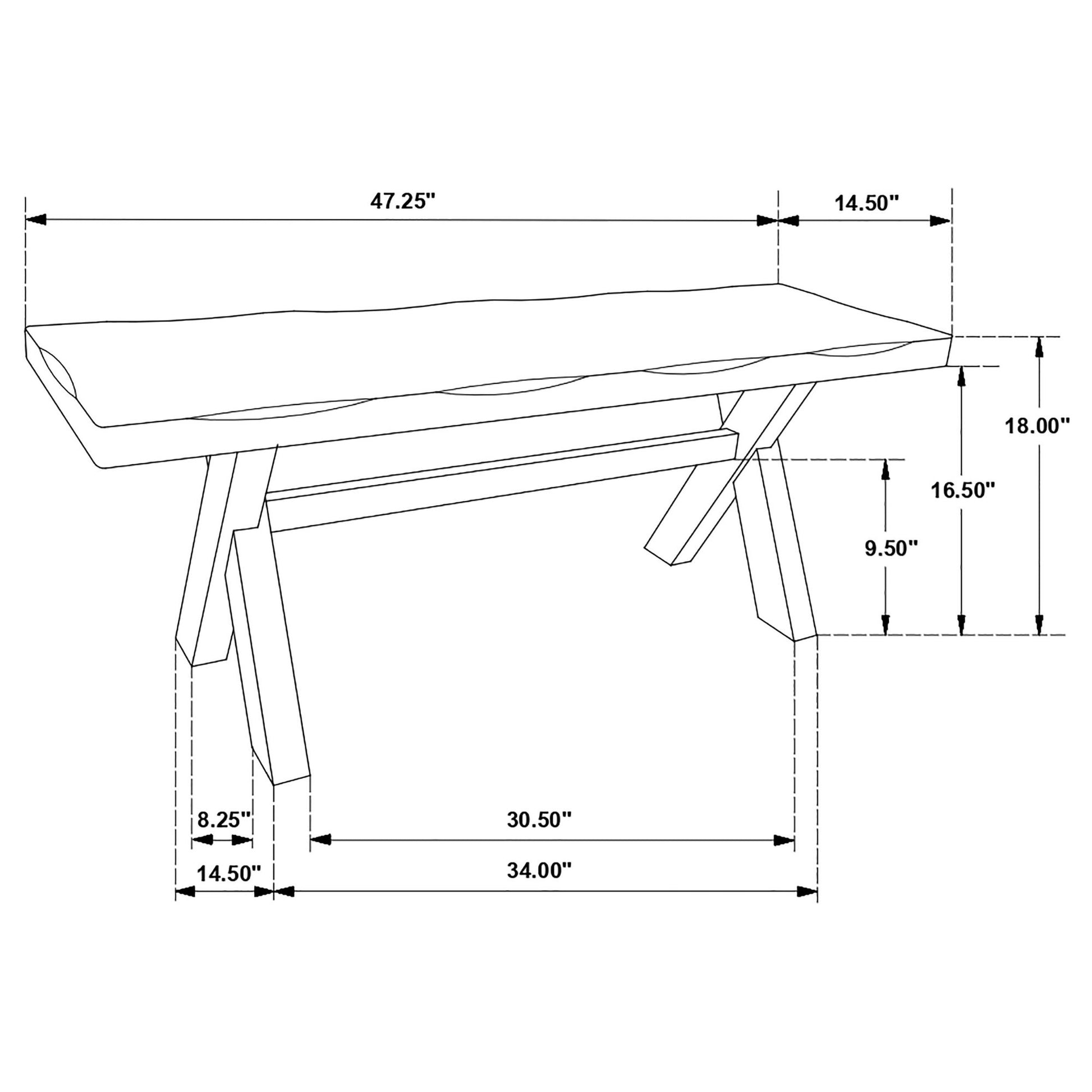 Knotty Nutmeg Dining Bench image 6