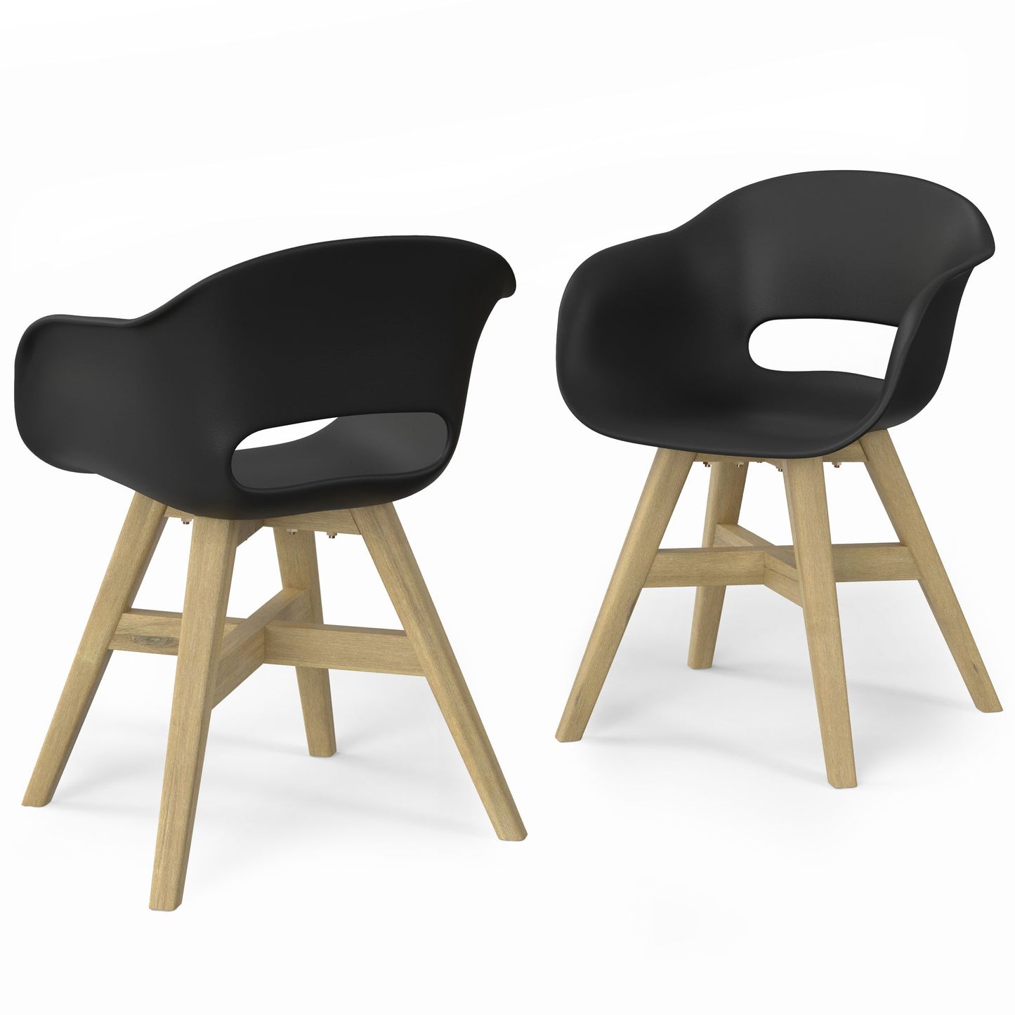 Kona - Outdoor Dining Chair in Plastic (Set of 2) - Black image 1