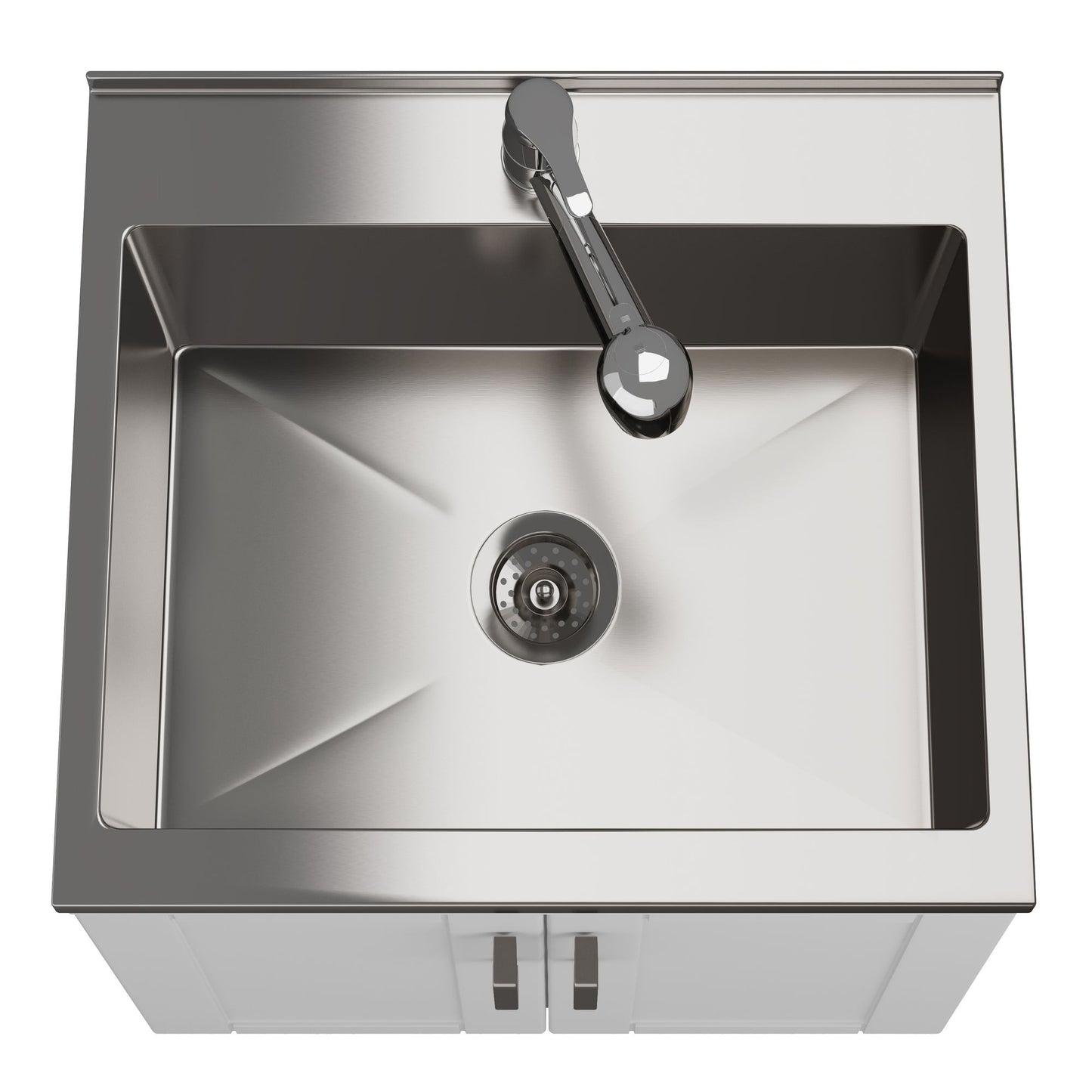Kyle - 24" Laundry Cabinet with Faucet and Stainless Steel Sink - White image 2