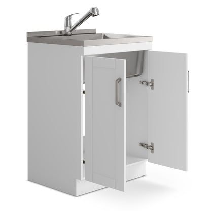 Kyle - 24" Laundry Cabinet with Faucet and Stainless Steel Sink - White image 7