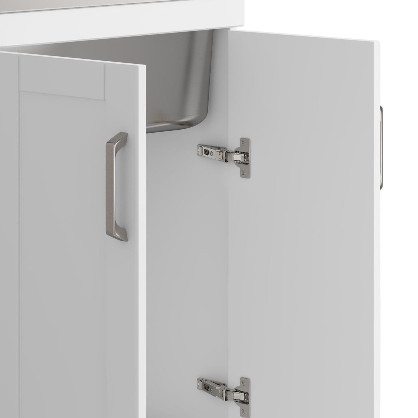 Kyle - 24" Laundry Cabinet with Faucet and Stainless Steel Sink - White image 4