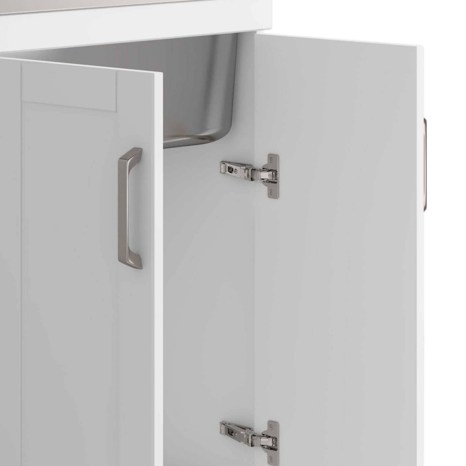 Kyle - 24" Laundry Cabinet with Faucet and Stainless Steel Sink - White image 4