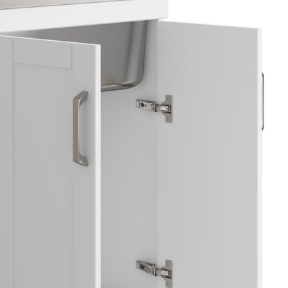 Kyle - 24" Laundry Cabinet with Faucet and Stainless Steel Sink - White image 4