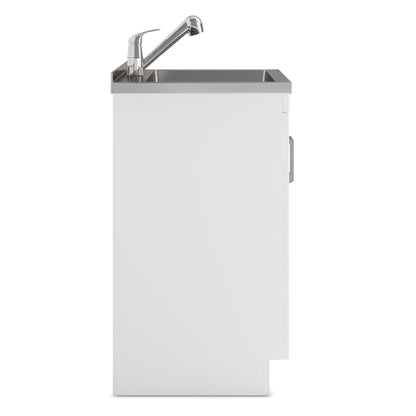 Kyle - 24" Laundry Cabinet with Faucet and Stainless Steel Sink - White image 3