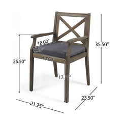 PERLA DINING CHAIR,2PCS with 2 Cushions