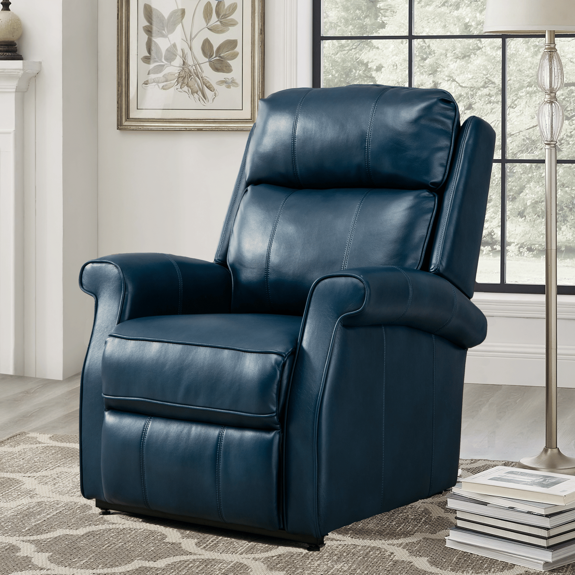 Landis Navy Blue Traditional Lift Chair image 1