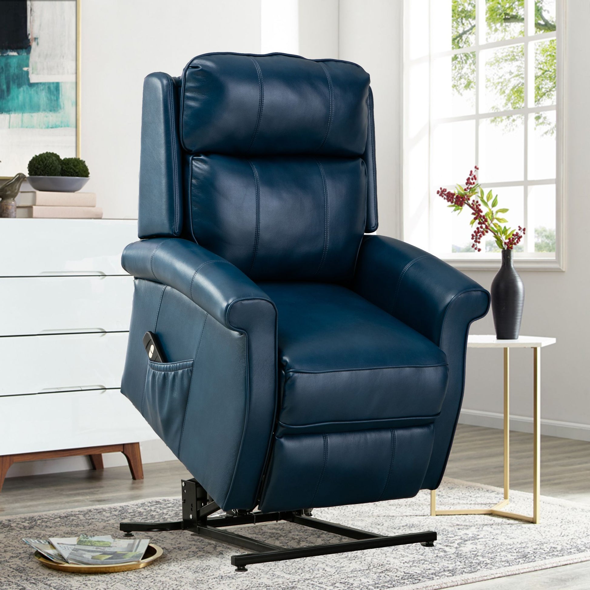 Landis Navy Blue Traditional Lift Chair image 2