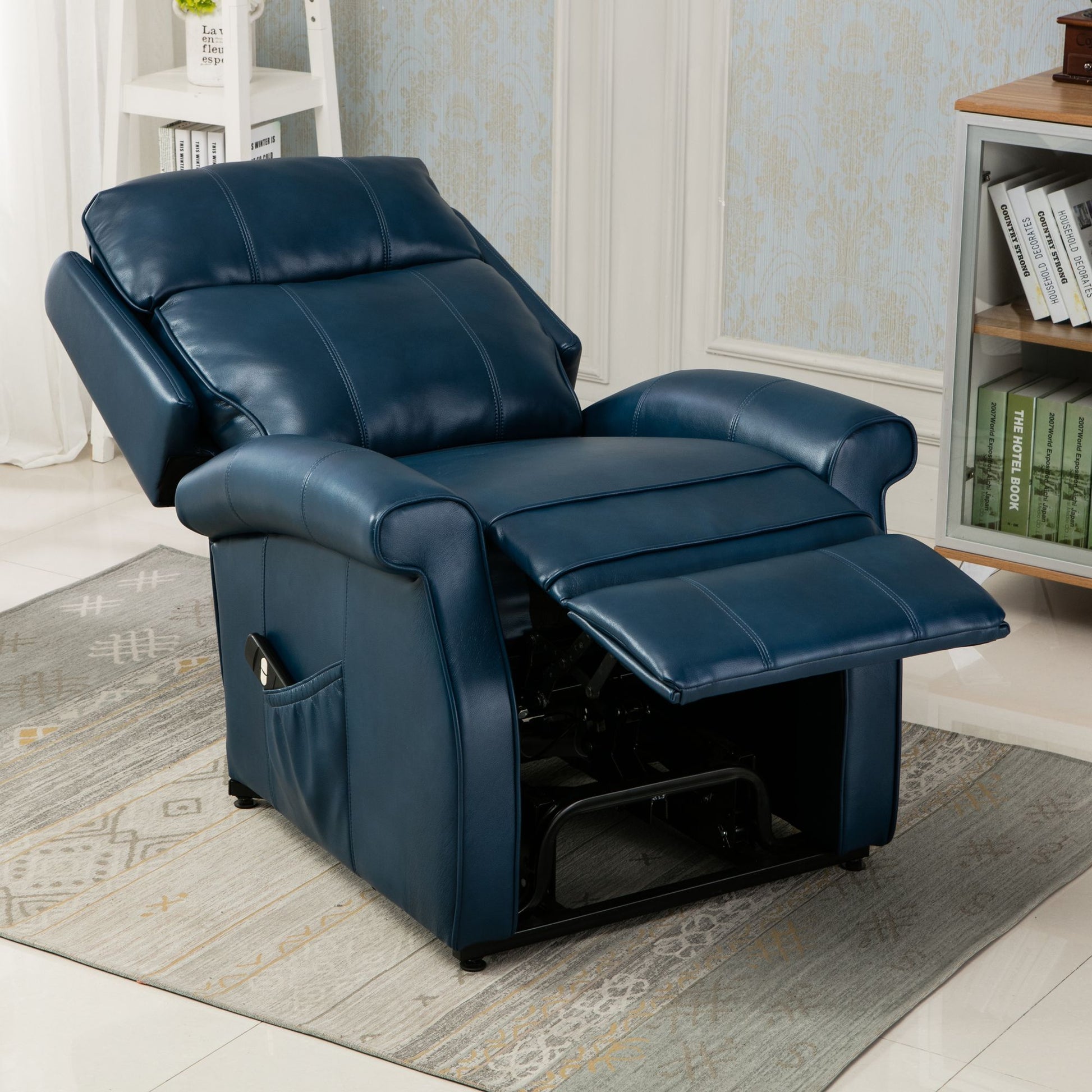 Landis Navy Blue Traditional Lift Chair image 3