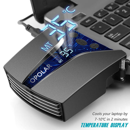 Laptop Fan Cooler with Temperature Display;  Rapid Cooling;  Auto-Temp Detection;  13 Wind Speed(2600-5000RPM);  Perfect image 5