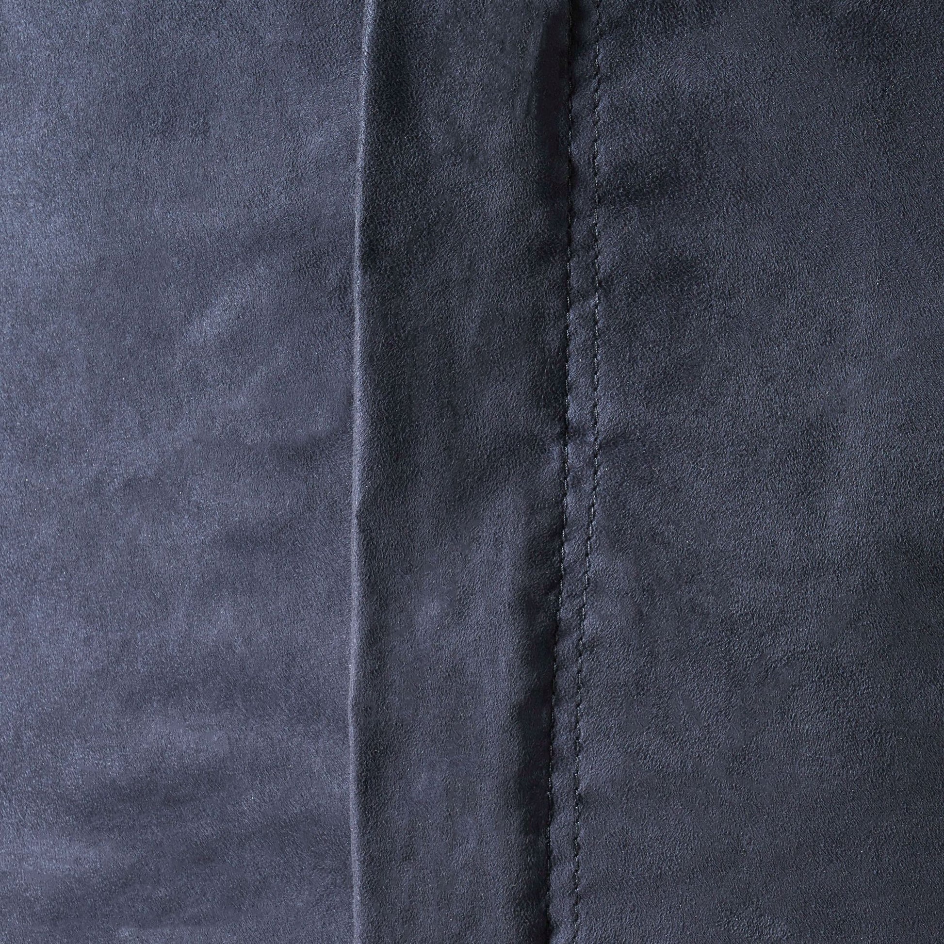 Lara 6.5 Foot Suede Cylindrical Bean Bag, Black image 2