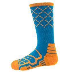 Large Basketball Compression Socks Blue/Orange - Athletic Compression Socks for Basketball Players