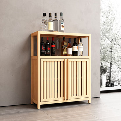 Large Capacity Bamboo Storage Cabinet Furniture for Bathroom Living Room Bathroom Bamboo Storage Cabinet With Shelves image 1