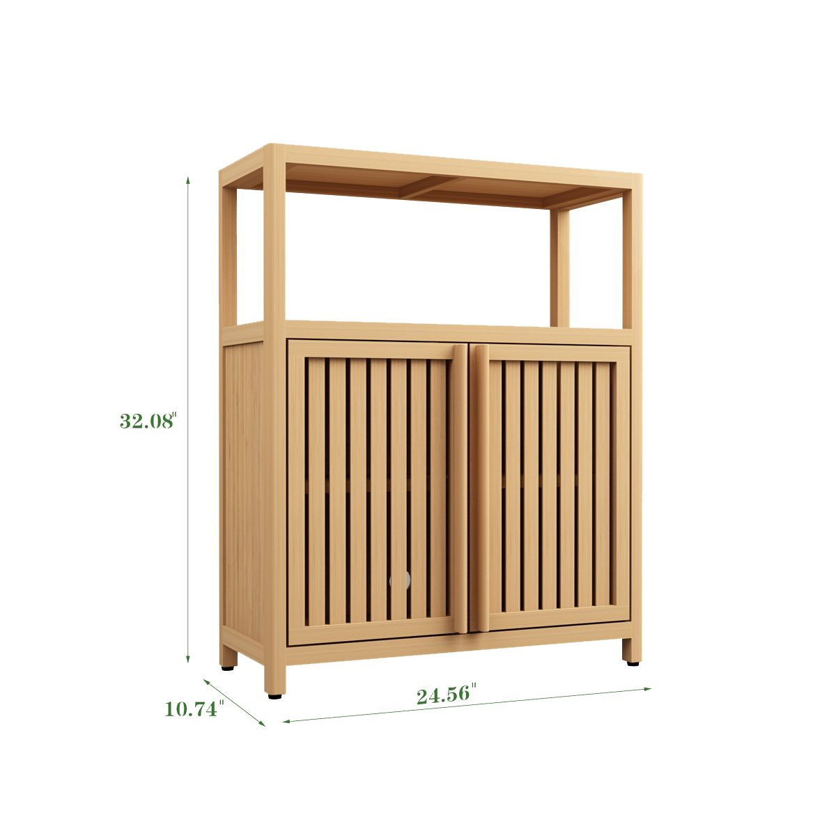Large Capacity Bamboo Storage Cabinet Furniture for Bathroom Living Room Bathroom Bamboo Storage Cabinet With Shelves image 3
