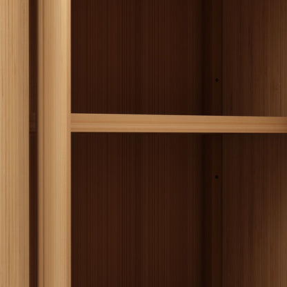 Large Capacity Bamboo Storage Cabinet Furniture for Bathroom Living Room Bathroom Bamboo Storage Cabinet With Shelves image 9