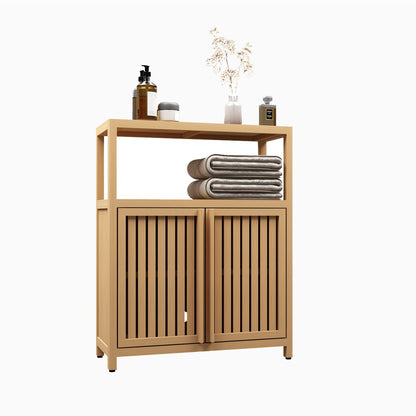 Large Capacity Bamboo Storage Cabinet Furniture for Bathroom Living Room Bathroom Bamboo Storage Cabinet With Shelves image 6