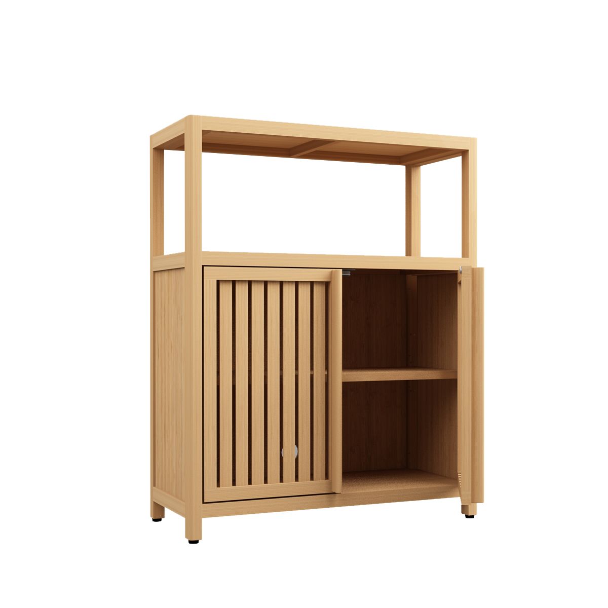 Large Capacity Bamboo Storage Cabinet Furniture for Bathroom Living Room Bathroom Bamboo Storage Cabinet With Shelves image 4