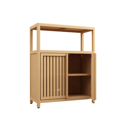 Large Capacity Bamboo Storage Cabinet Furniture for Bathroom Living Room Bathroom Bamboo Storage Cabinet With Shelves image 4
