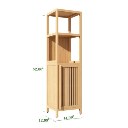 Large capacity multifunctional bamboo storage cabinet furniture for bathroom and living room image 4