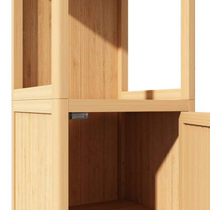 Large capacity multifunctional bamboo storage cabinet furniture for bathroom and living room image 7