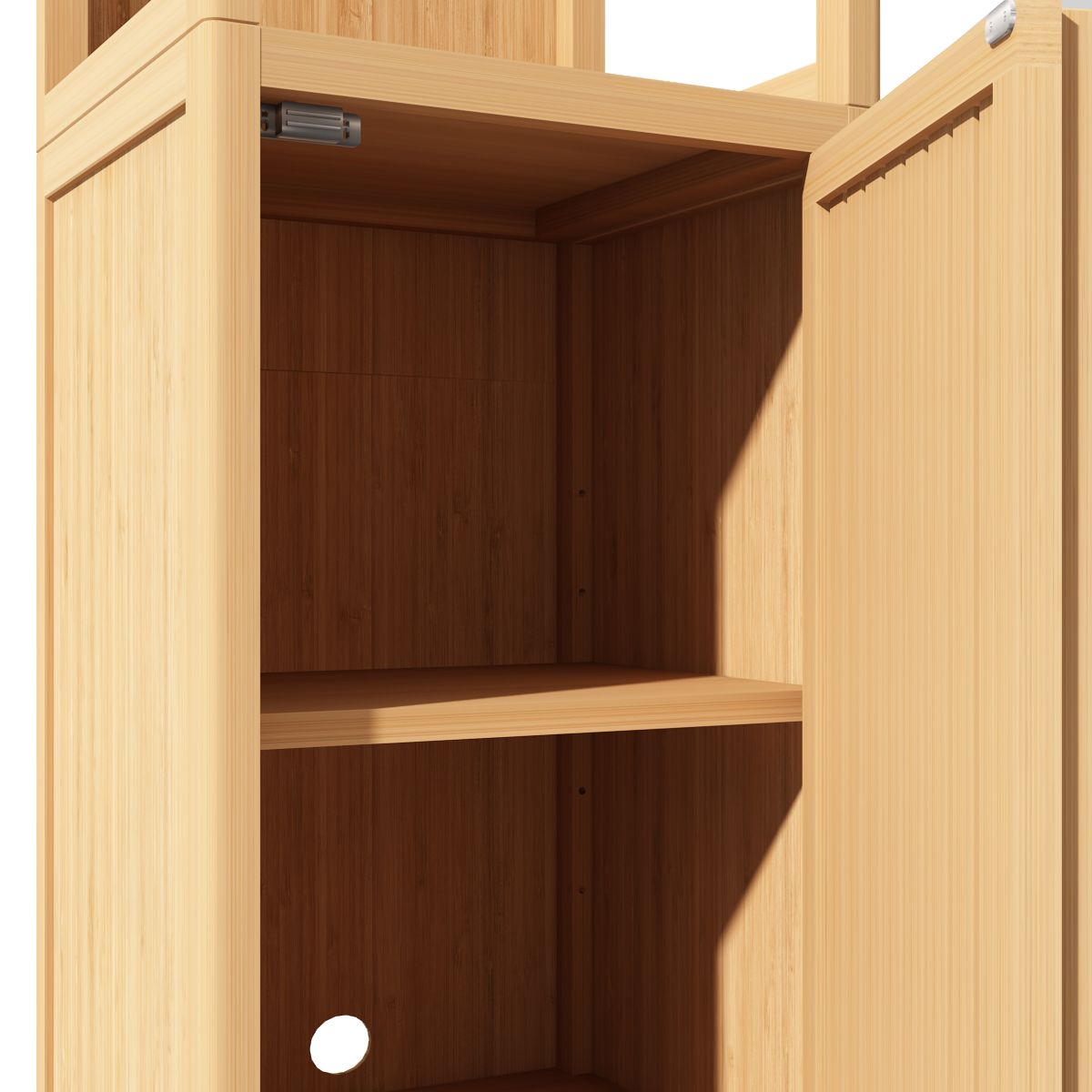 Large capacity multifunctional bamboo storage cabinet furniture for bathroom and living room image 5