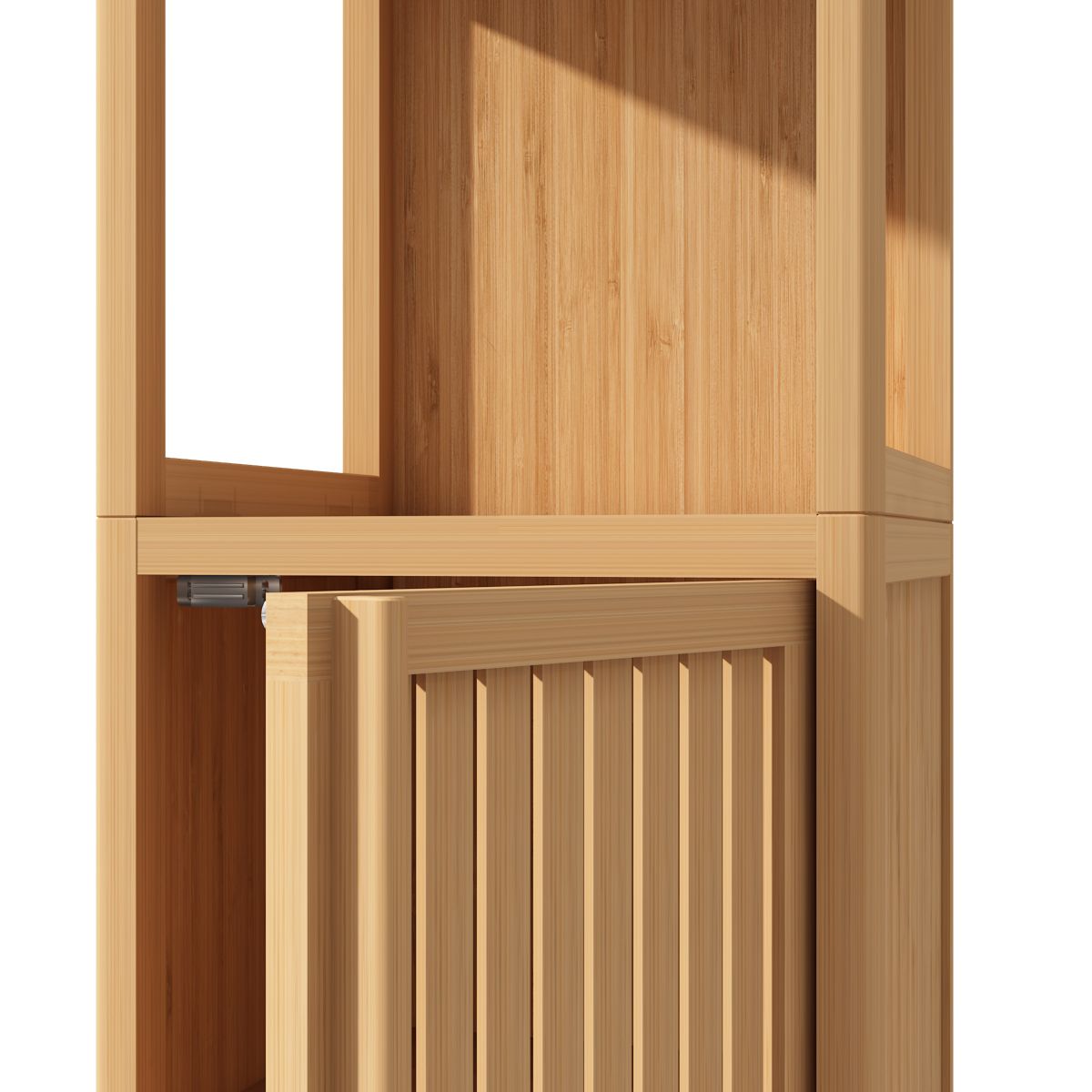 Large capacity multifunctional bamboo storage cabinet furniture for bathroom and living room image 6
