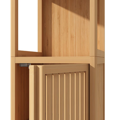 Large capacity multifunctional bamboo storage cabinet furniture for bathroom and living room image 6