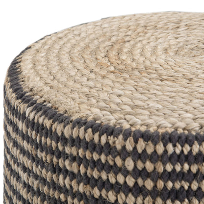 Larissa 18 inch Wide Round Pouf in Natural Hand Braided Jute image 3