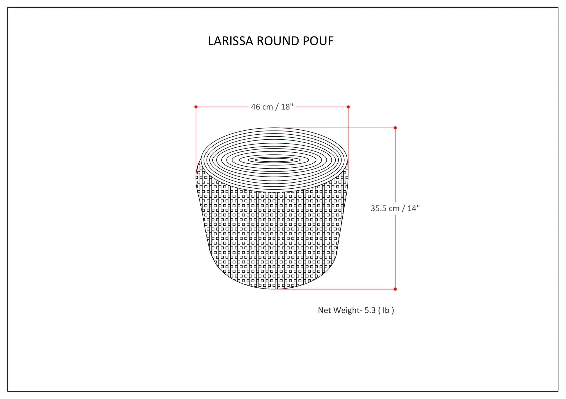 Larissa 18 inch Wide Round Pouf in Natural Hand Braided Jute image 8