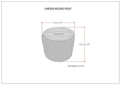 Larissa 18 inch Wide Round Pouf in Natural Hand Braided Jute image 8