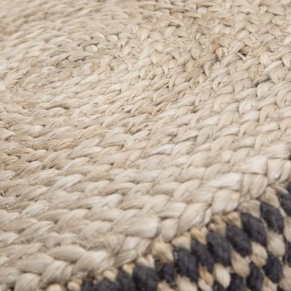 Larissa 18 inch Wide Round Pouf in Natural Hand Braided Jute image 2