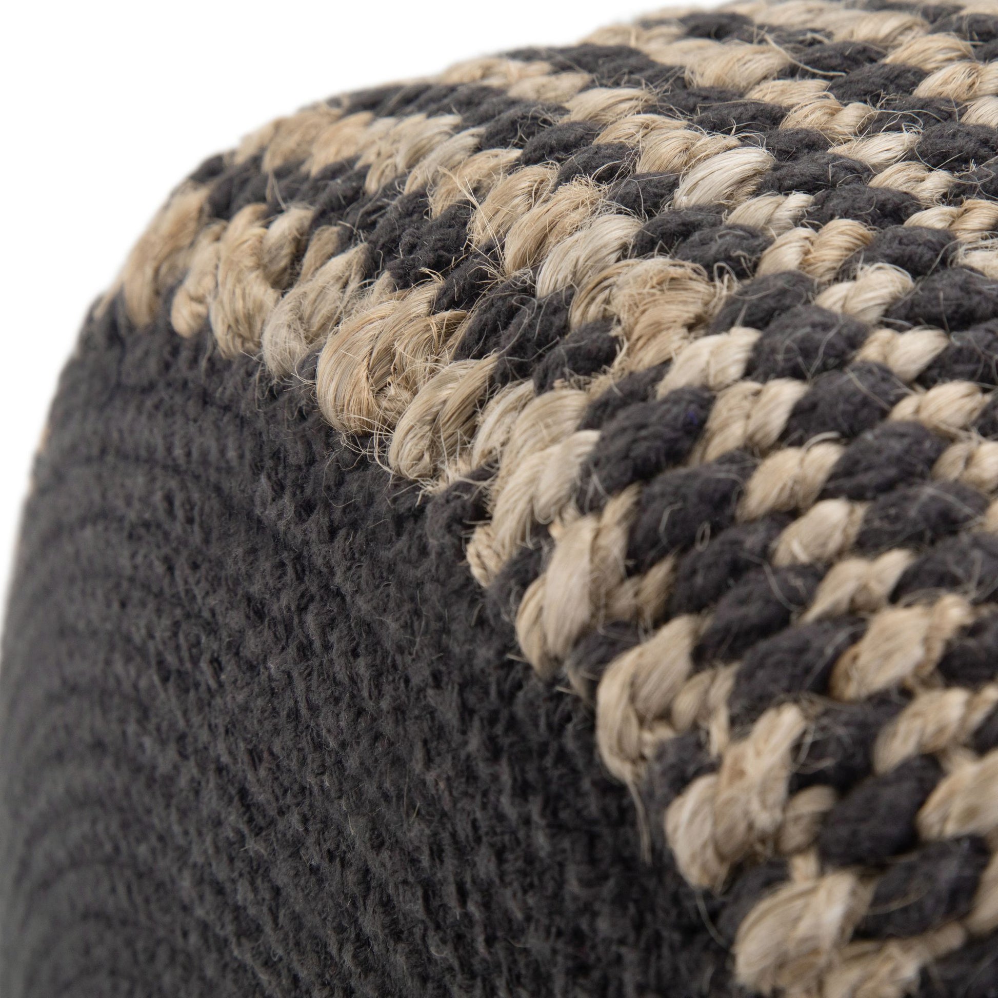 Larissa 18 inch Wide Round Pouf in Natural Hand Braided Jute image 4