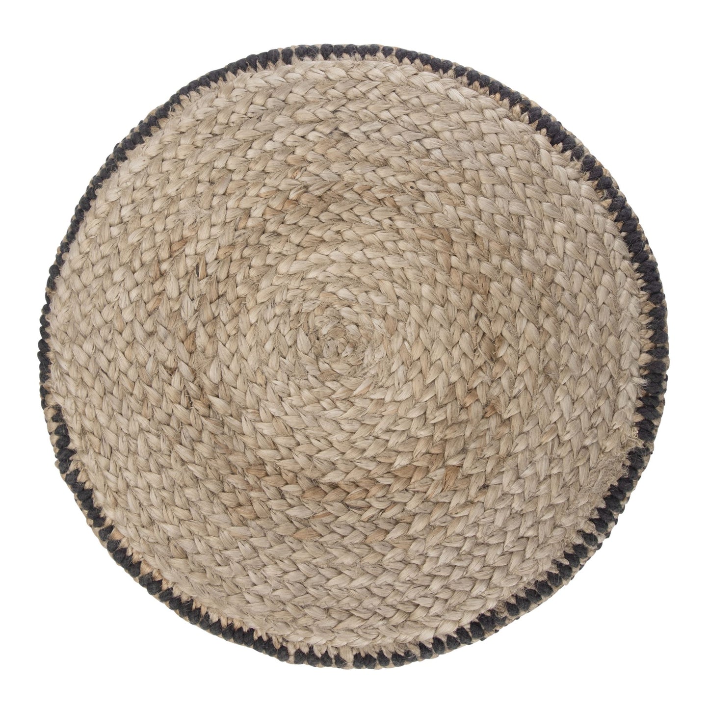 Larissa 18 inch Wide Round Pouf in Natural Hand Braided Jute image 7
