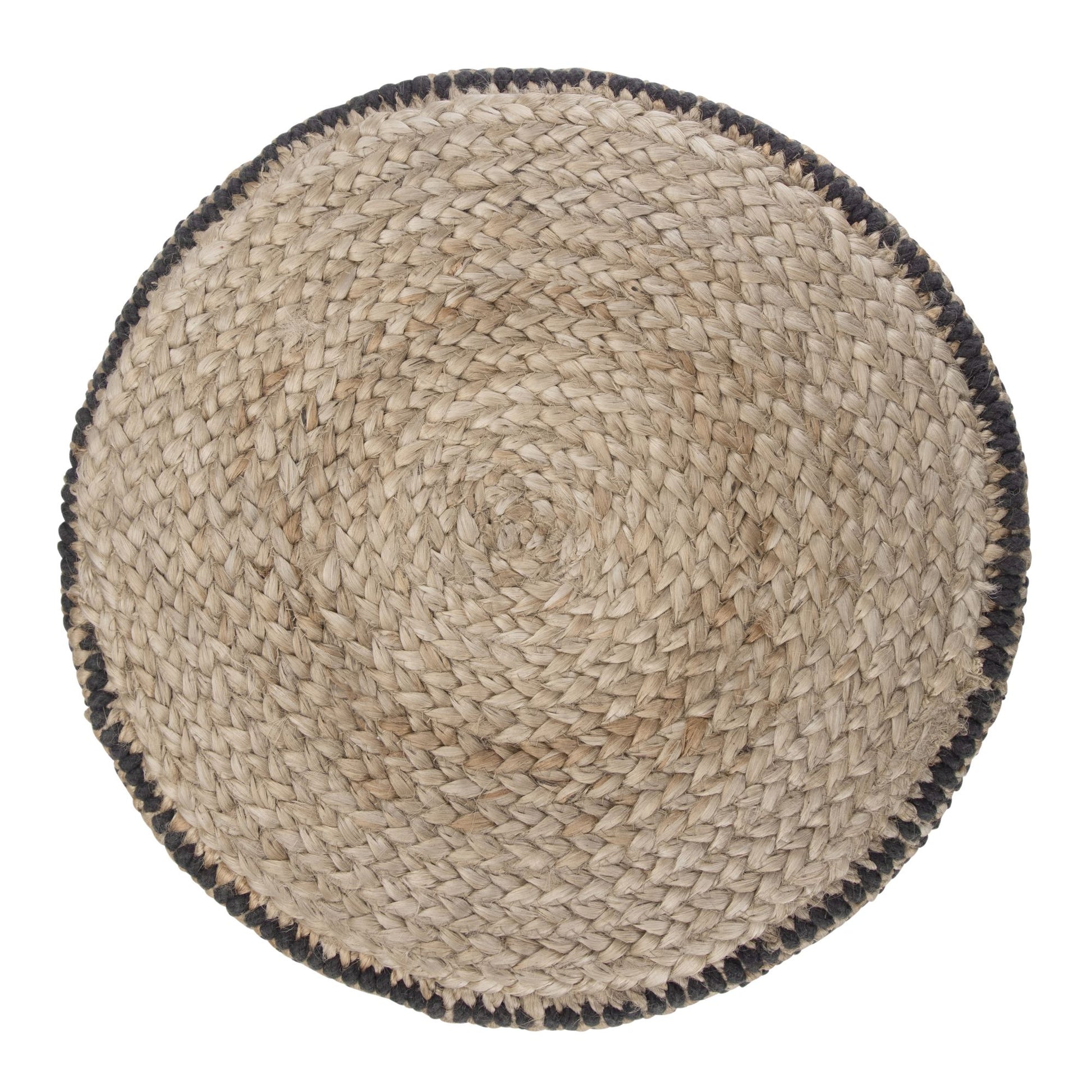 Larissa 18 inch Wide Round Pouf in Natural Hand Braided Jute image 7