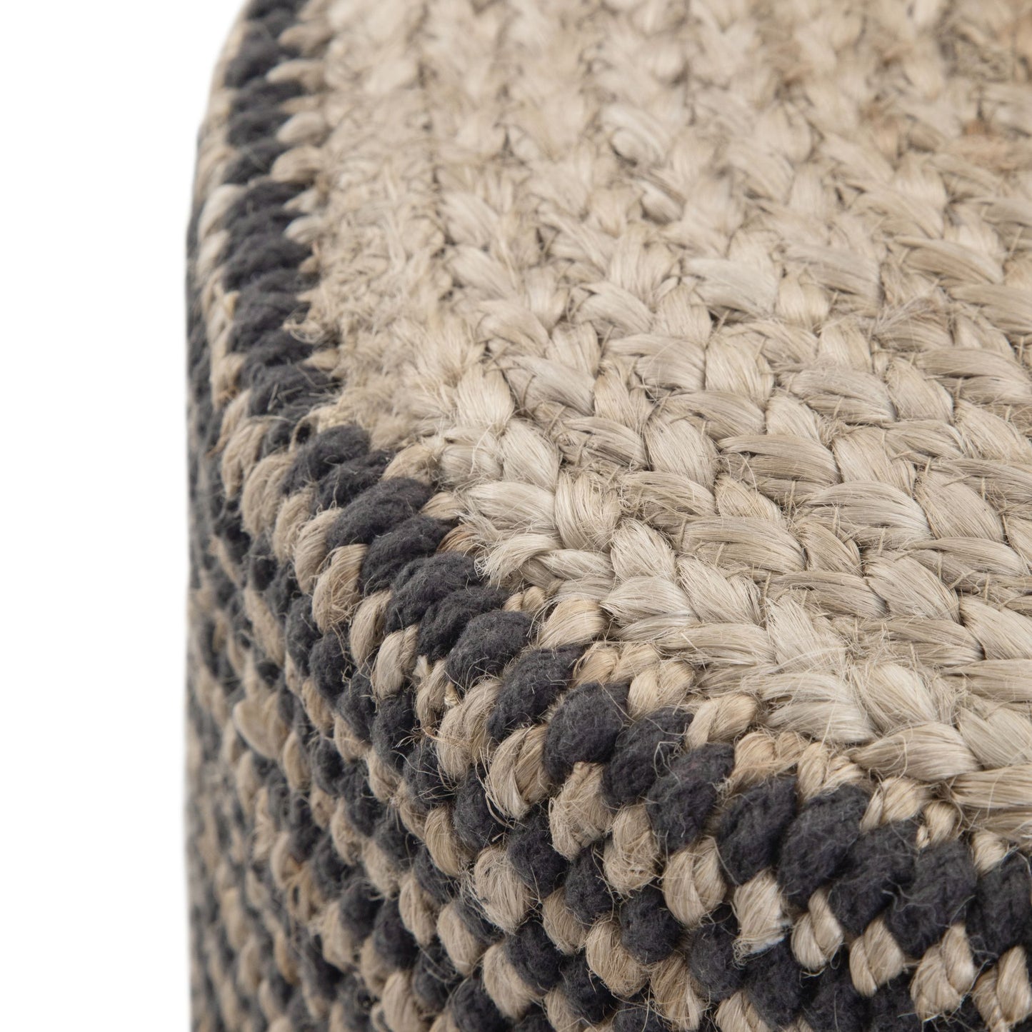 Larissa 18 inch Wide Round Pouf in Natural Hand Braided Jute image 6