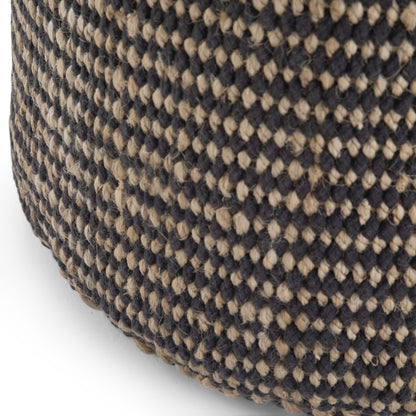 Larissa 18 inch Wide Round Pouf in Natural Hand Braided Jute image 5