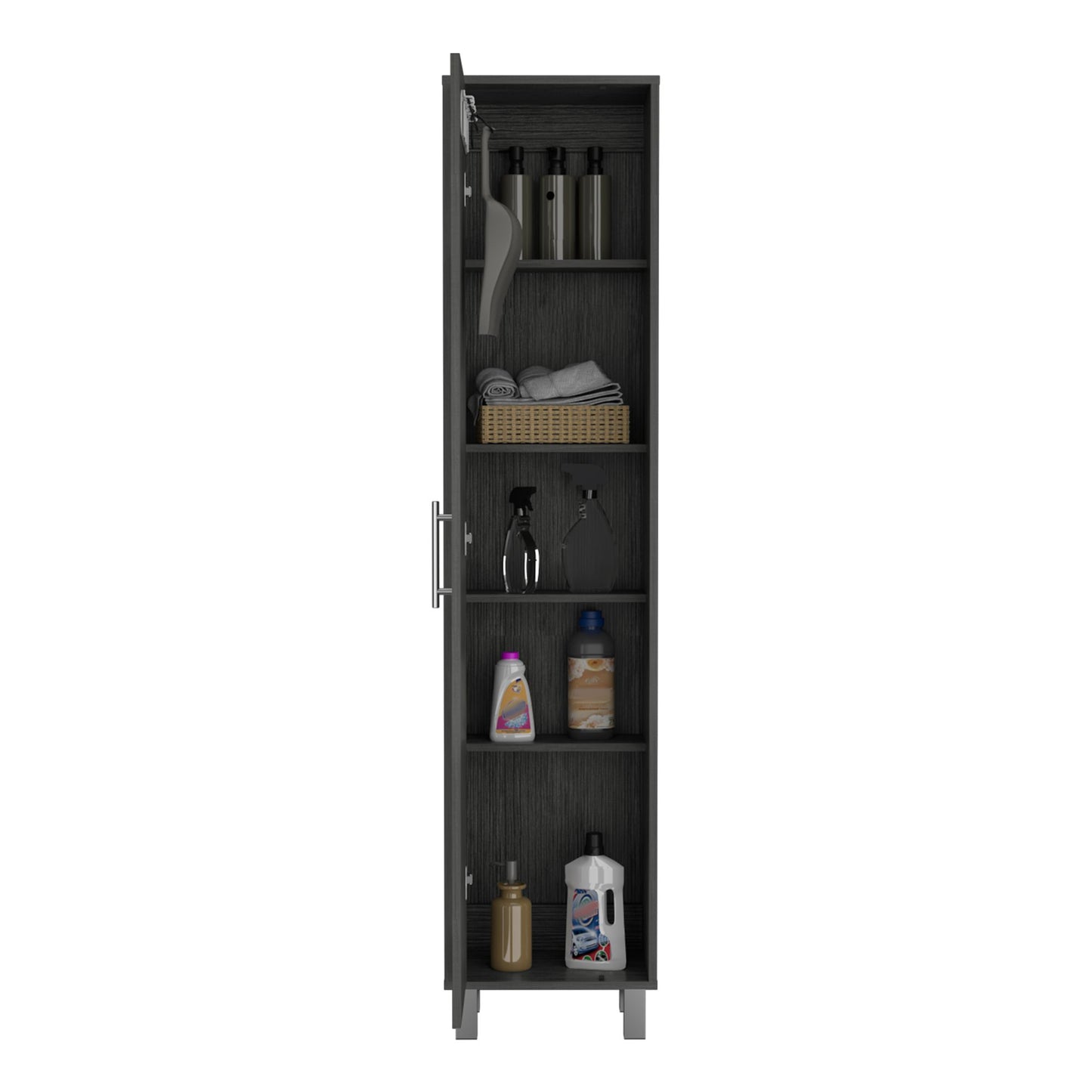 Laska Storage Cabinet, Broom Hangers, 1 Door image 5