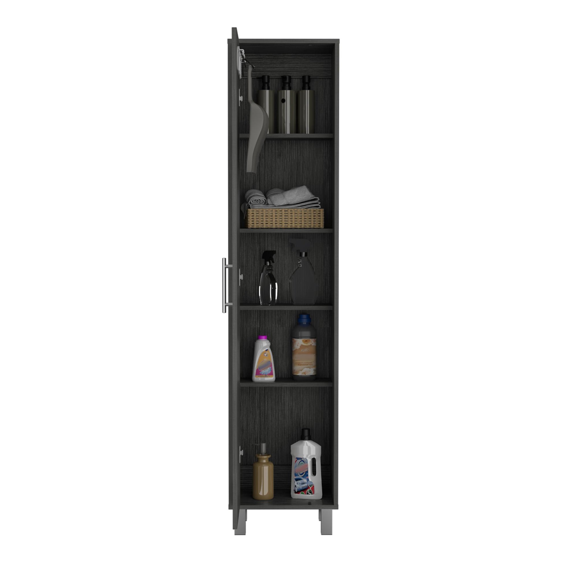 Laska Storage Cabinet, Broom Hangers, 1 Door image 5