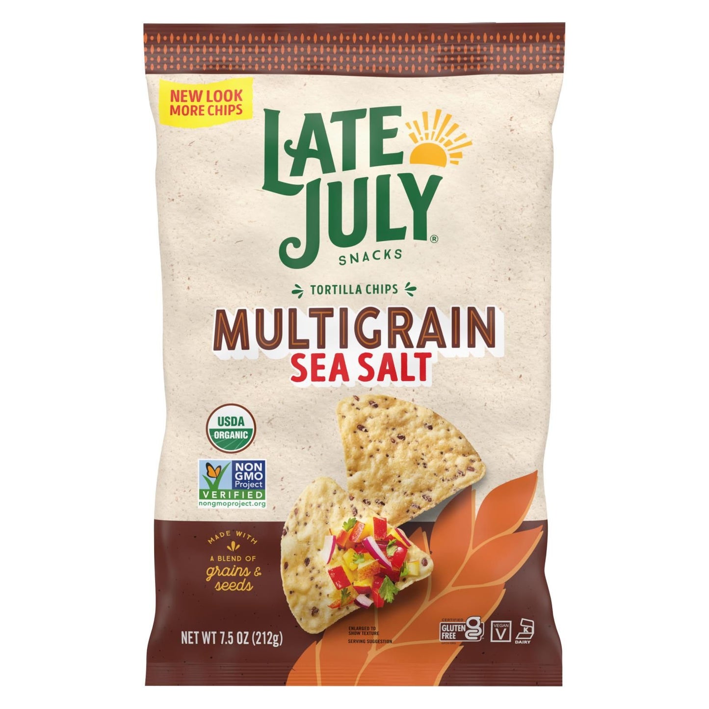 Late July Snacks - Tort Chips Multigrn Sea Salt Gluten Free - Case Of 12-7.5 Oz image 1