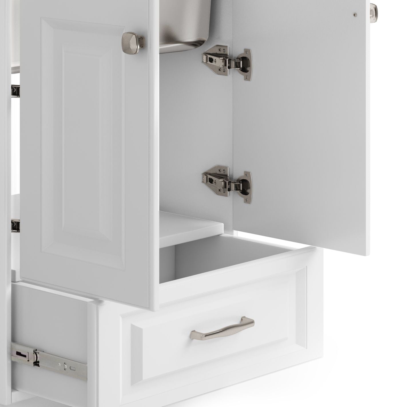 Lawrence - 24" Laundry Cabinet with Faucet and Stainless Steel Sink - White image 4